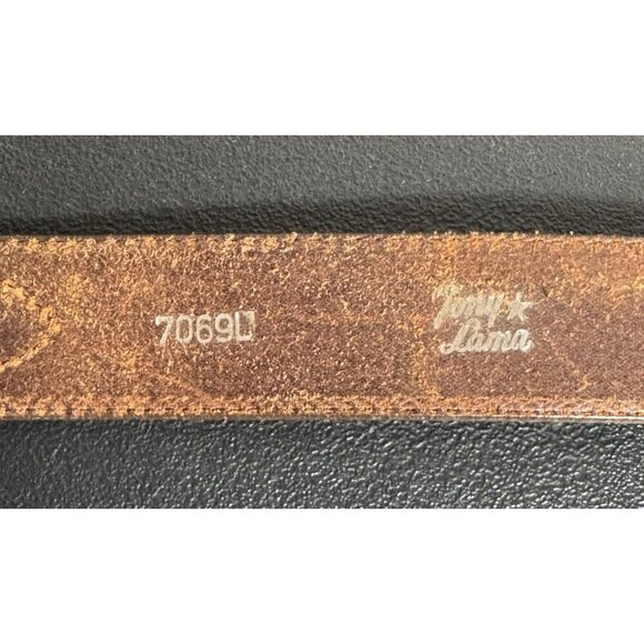 Tony Lama Leather Belt Silver‎ Hardware Mens 32 - Picture 4 of 5